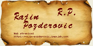 Rajin Pozderović vizit kartica